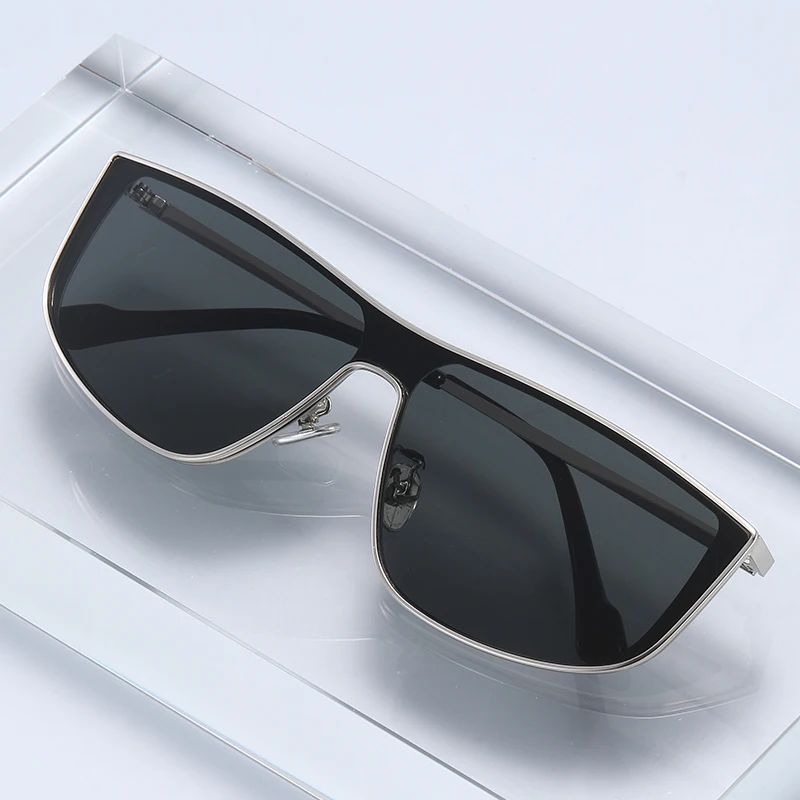 Metal Frame One-piece Sunglass - Metal Photo Panel 评论和价格